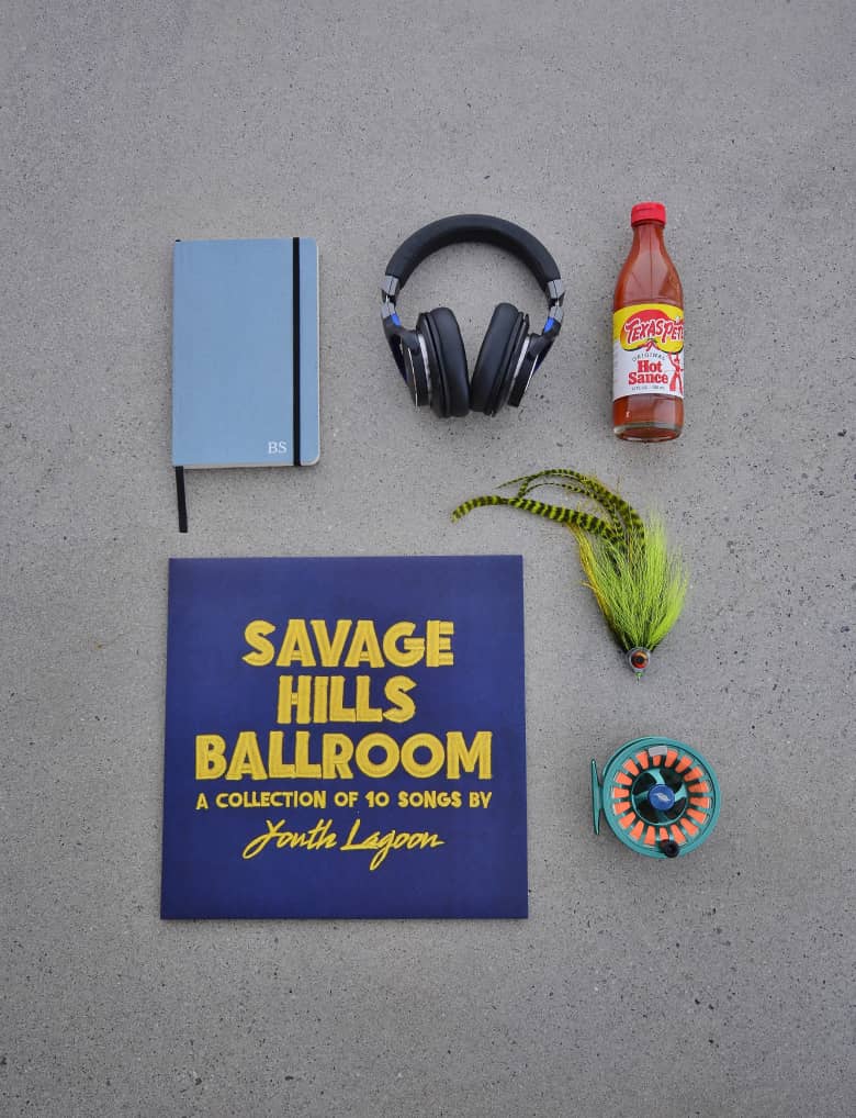 STITCH Design Shop Ben Schwab Hobbies hot sauce, journal, headphones, record