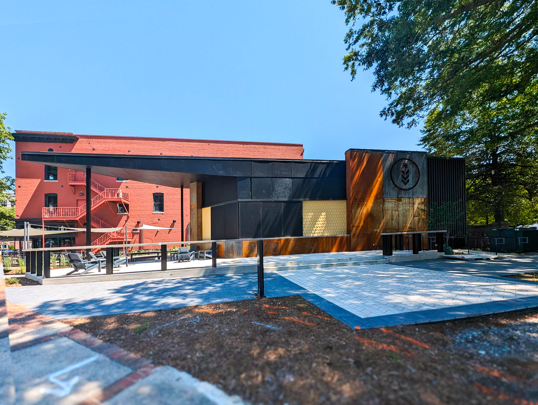 Natty Greene's Brewhouse Exterior and Park