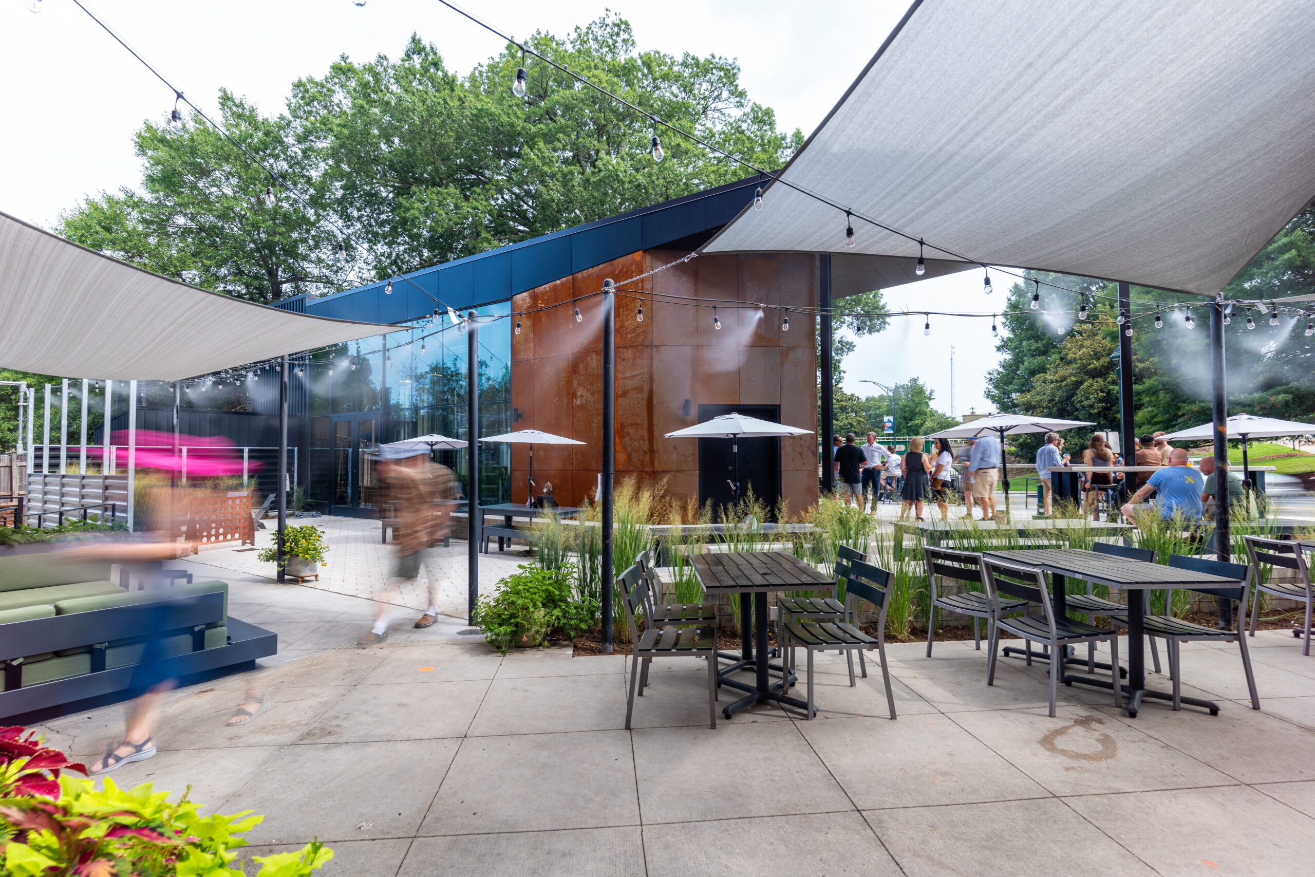 Natty Greene's Brewhouse Exterior and Park