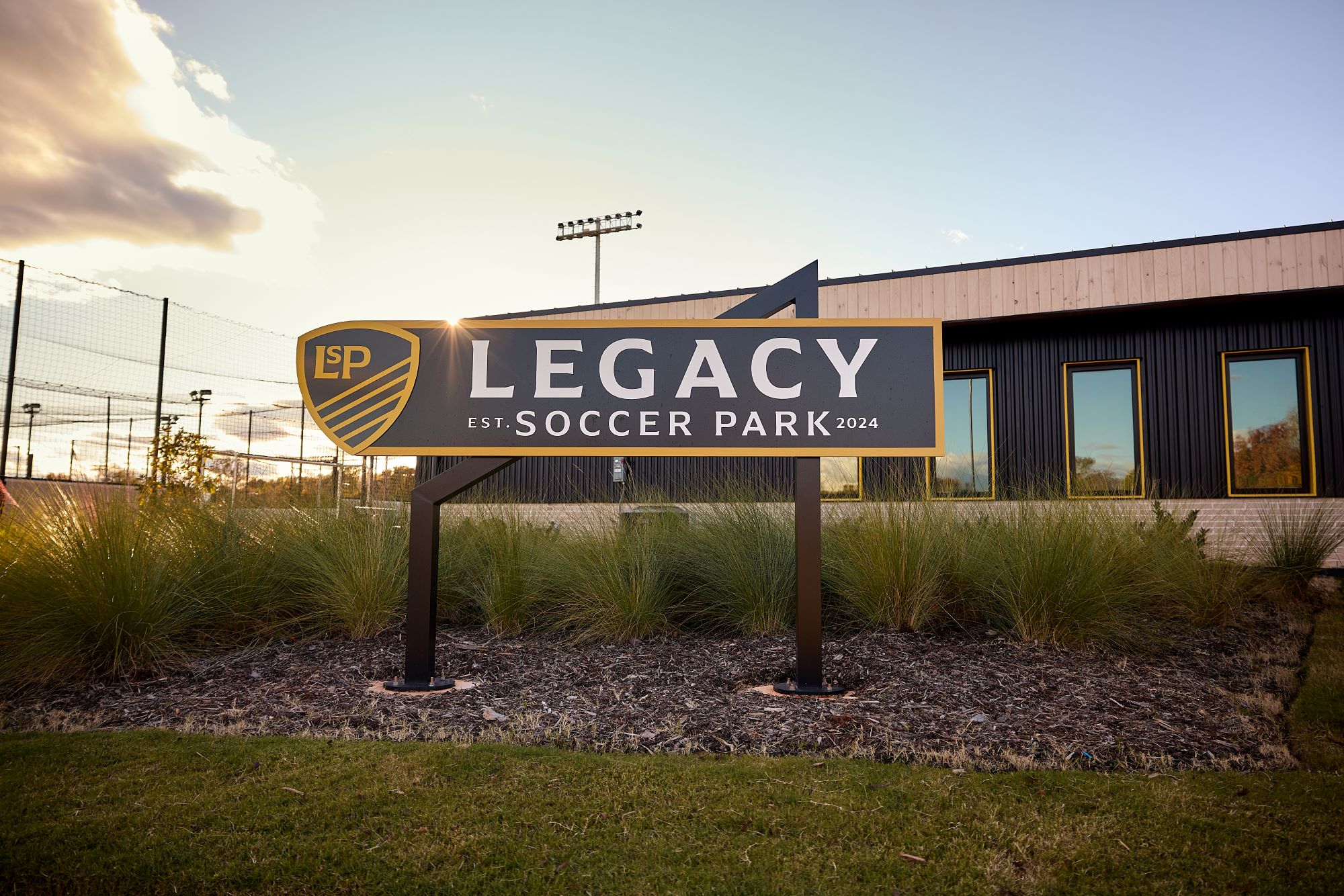 sign saying Legacy Soccer Park