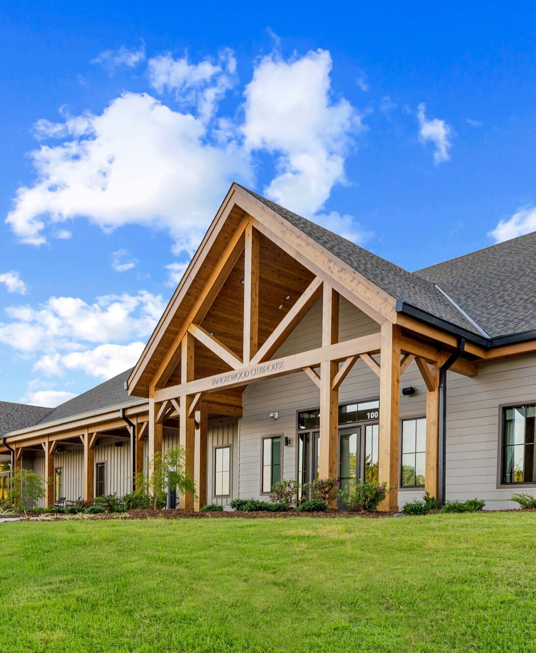 exterior shot of the gables of the Tanglewood Golf Clubhouse